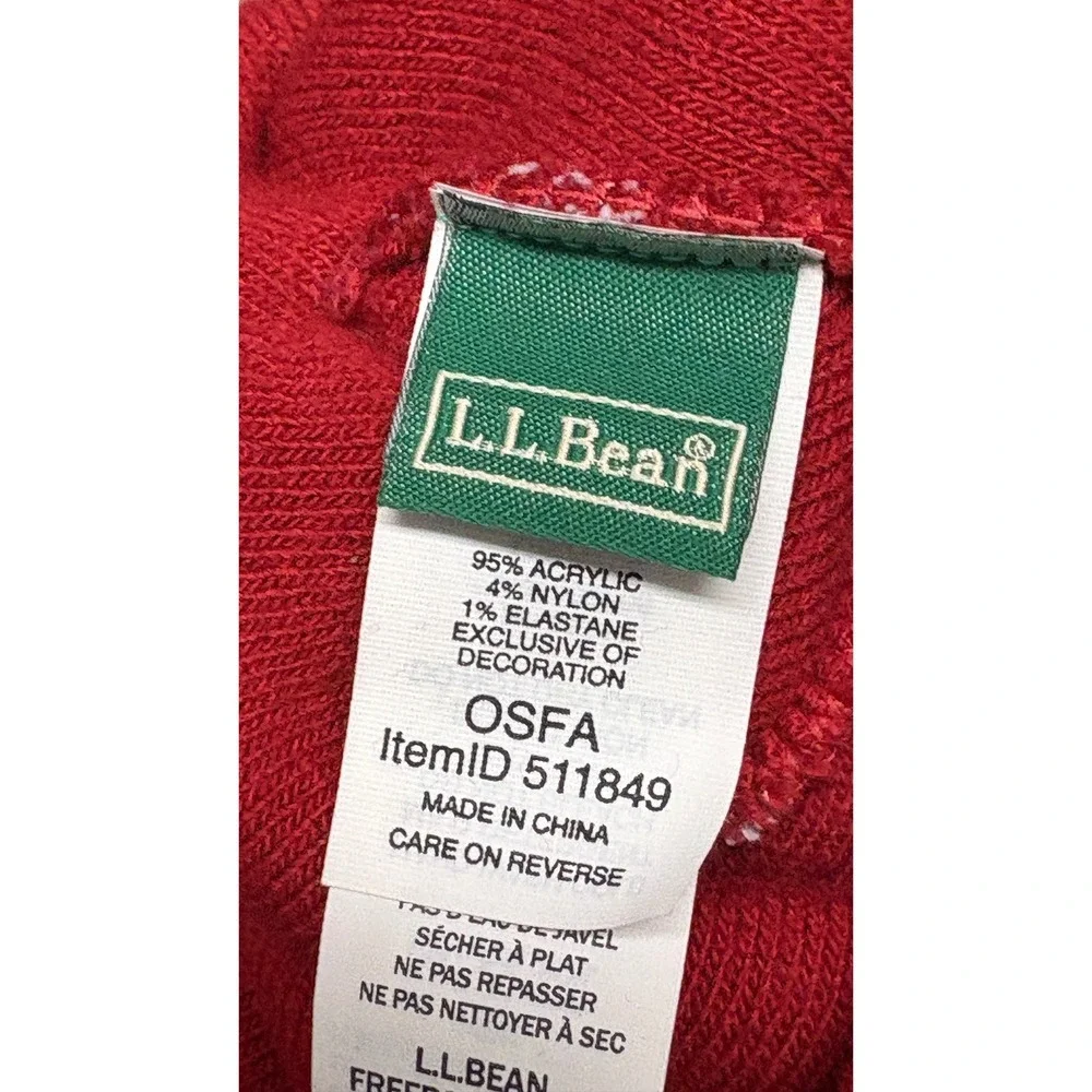 L.L. Bean Adult Pom Hat‎ Beanie Logo Winter Red Men Women One Size